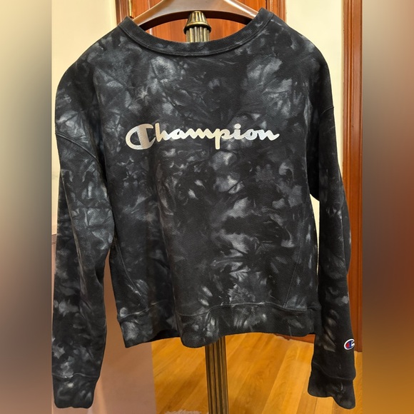 Champion Tops - Champion Black Tie-Dye Hoodie